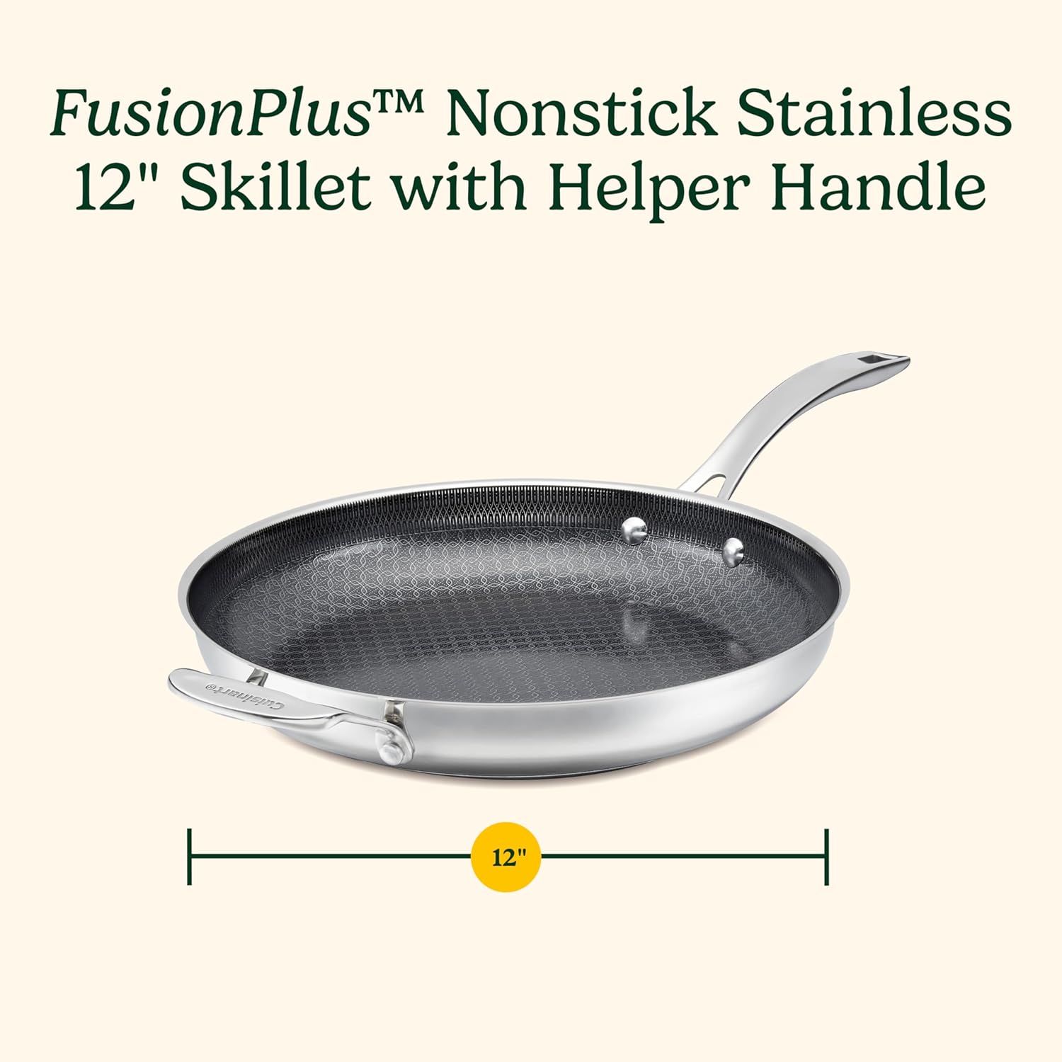 cuisinart fusionplus™ skillet fps22 30hc 12 stainless steel with helper handle image 6