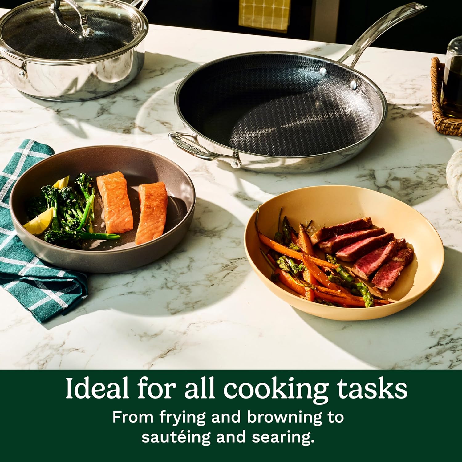 cuisinart fusionplus™ skillet fps22 30hc 12 stainless steel with helper handle image 8