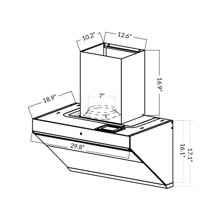 sakura kitchen rangehood 30 wide with baffle filter polished s s dual dc motor touch screen r3311 30hs image 8
