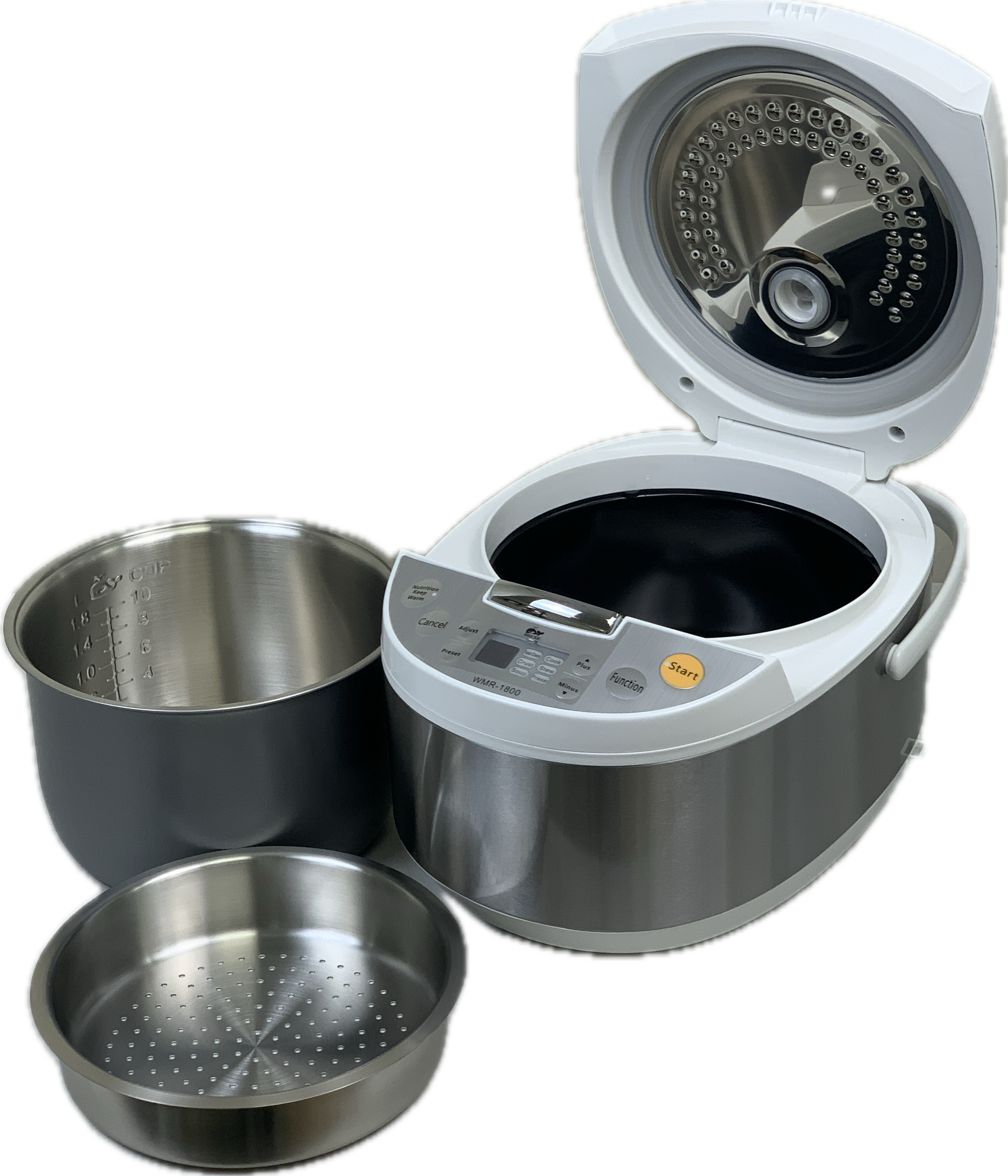 whale multi function rice cooker 10 cup with stainless steel inner pot wmr 1800s s image 2