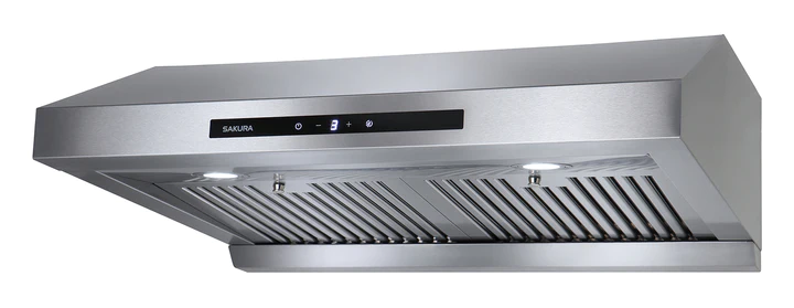 sakura kitchen rangehood 30 wide with baffle filter polished s s dual dc motor touch screen r3311 30hs 1 image 3