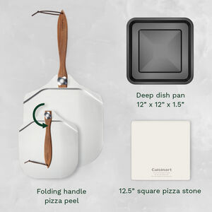 cuisinart indoor pizza oven 1800w incl 12 5 heat conducting pizza stone deep dish pan amp pizza peel cpz 120c image 7