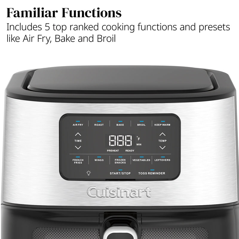 cuisinart air fryer 6 quart 5 7 l 1800w digital display w 5 air fry presets air 200c image 6
