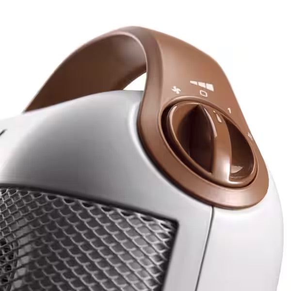 delonghi compact ceramic heater 1500w thermostat tio over switch fan only setting white hfx30c15 w image 2