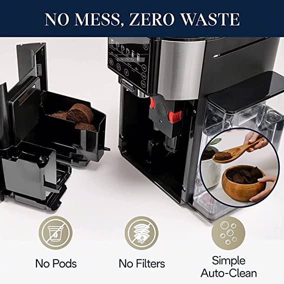 delonghi truebrew drip coffee maker with built in grinder single serve 8 oz to 24 oz hot or iced coffee cam51025mb image 6