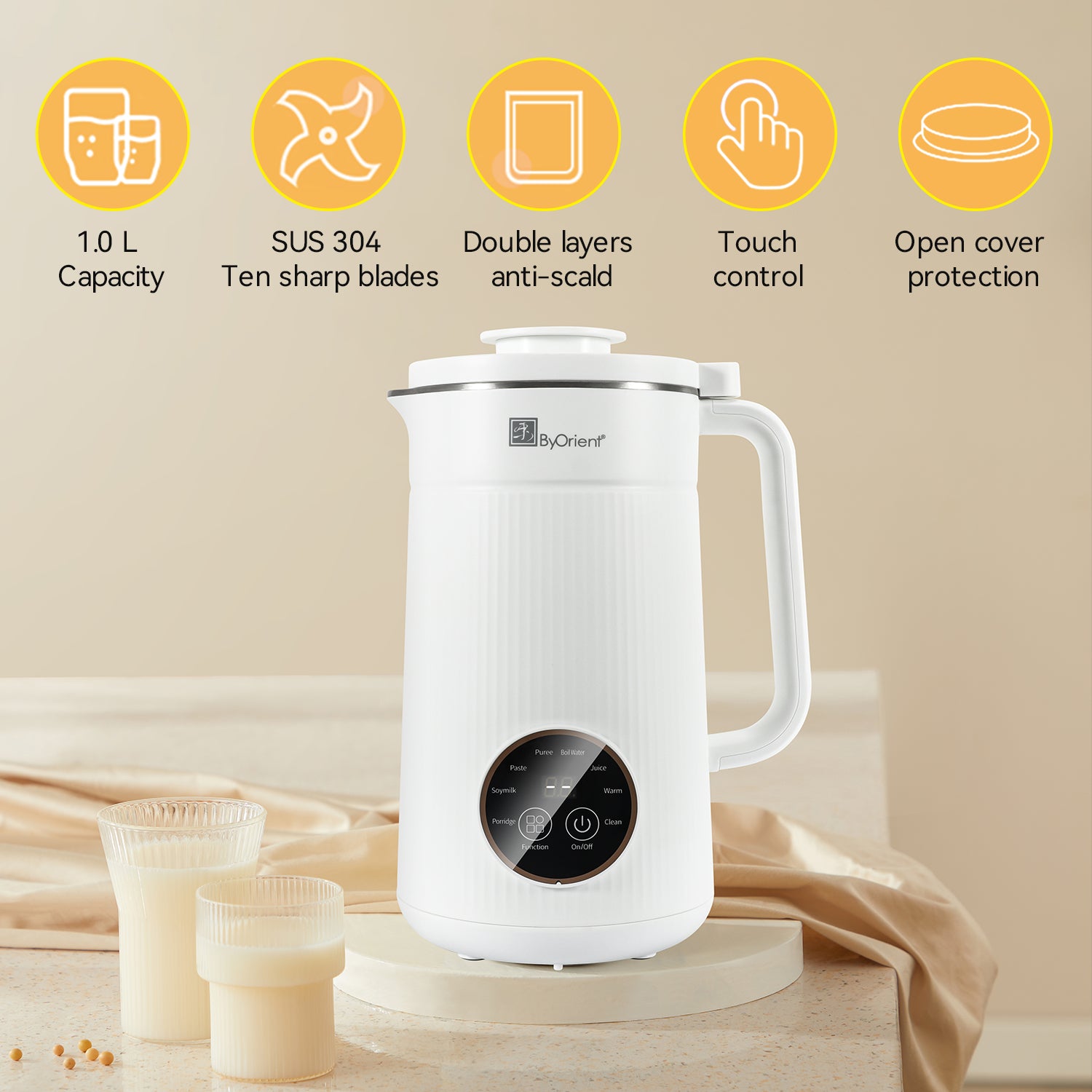 byorient soymilk maker 1 0l 8 functions bo msm01 image 4