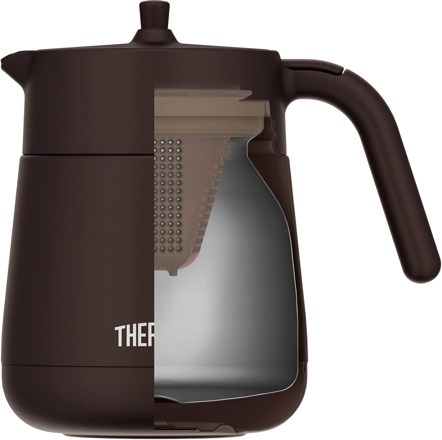 thermos thermal table jug w tea filter 700 ml brown tte 700 br image 2