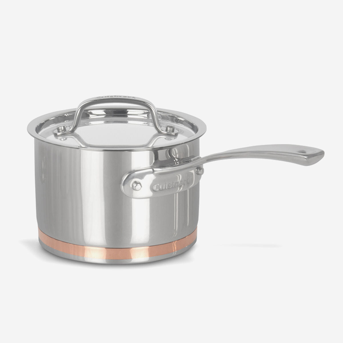 cuisinart 89fb193 18c five ply sauce pan with copper band 3 quart with stainless steel lid image 1