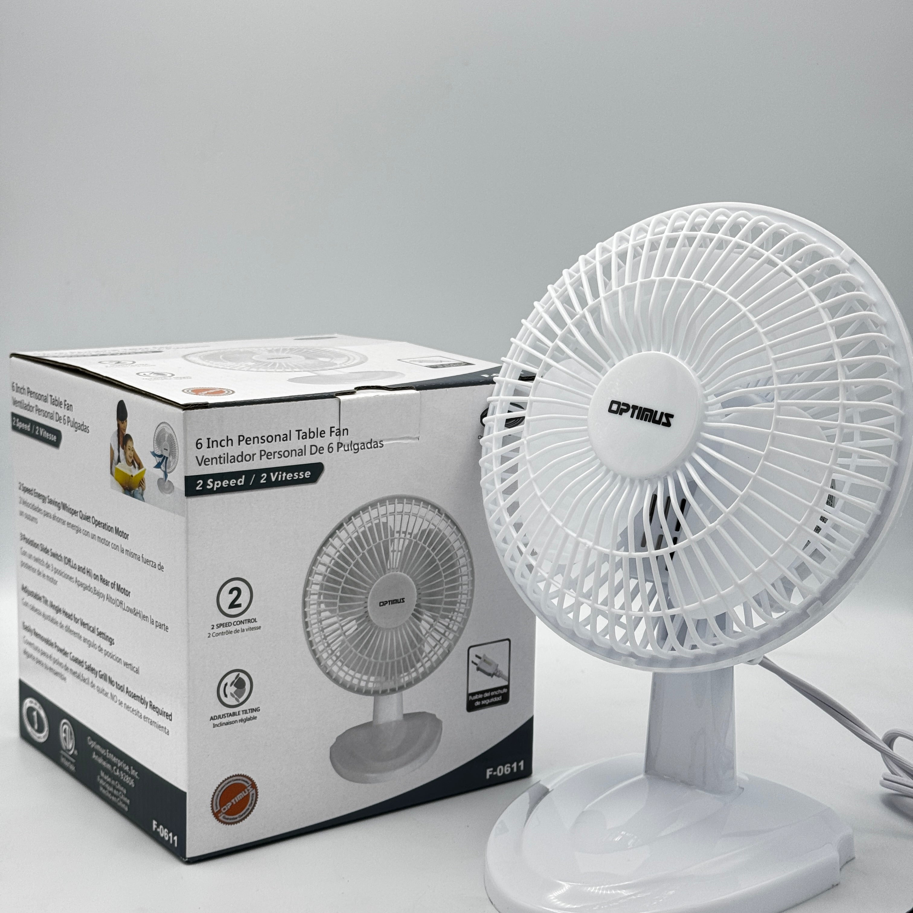 optimus f 0611 6 white personal desk fan image 1