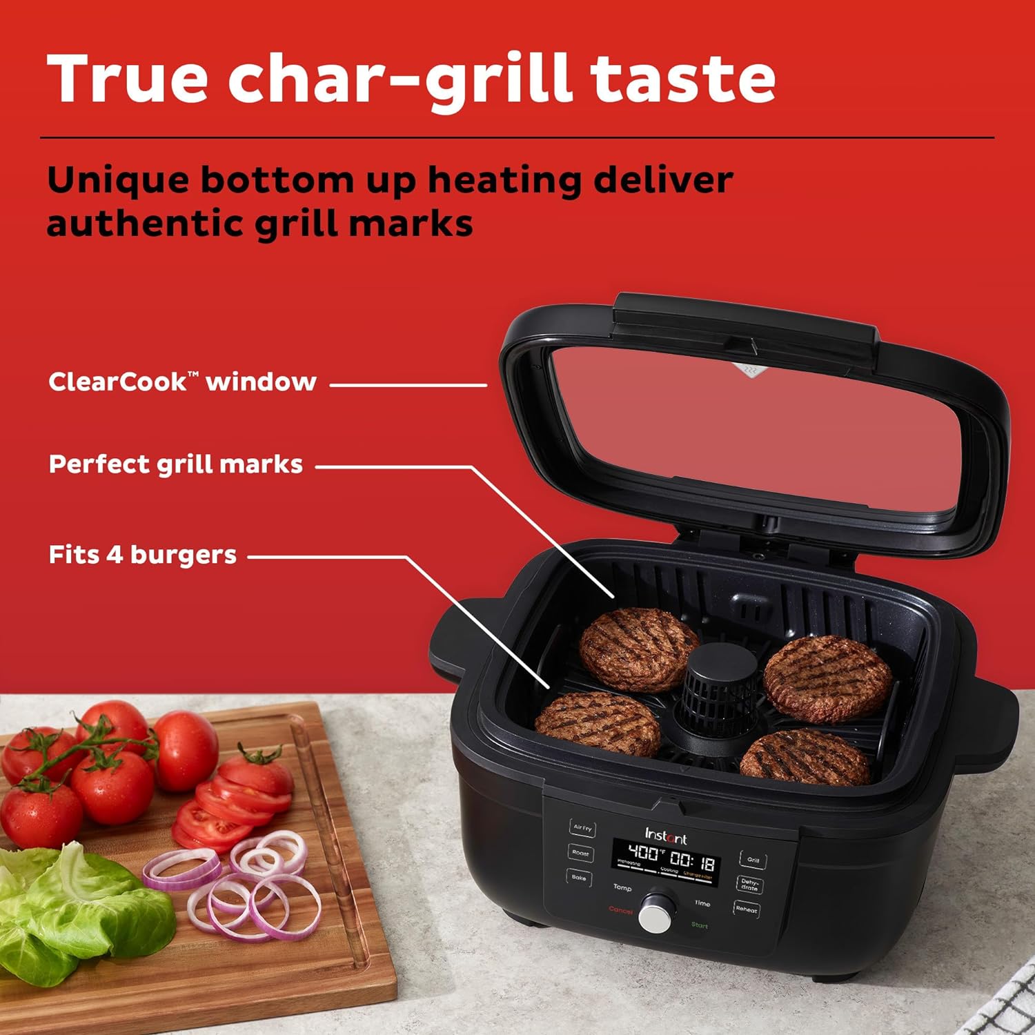 instant pot indoor grill amp air fryer 6 in 1 functions grill air fry bake broil roast dehydrate 140 8001 01 image 4