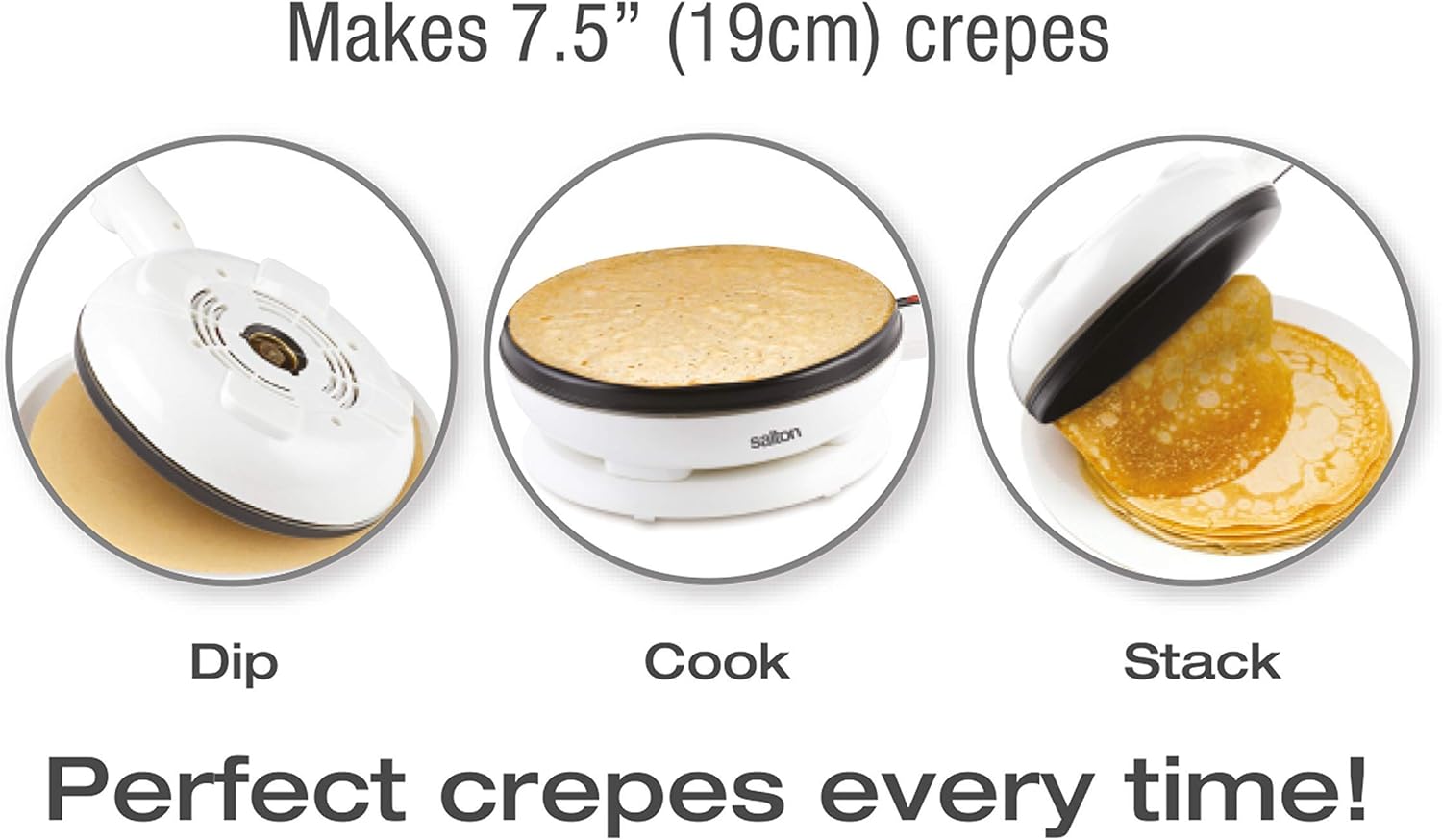 salton crepe tortilla maker 800w cordless white cm 1337 image 5