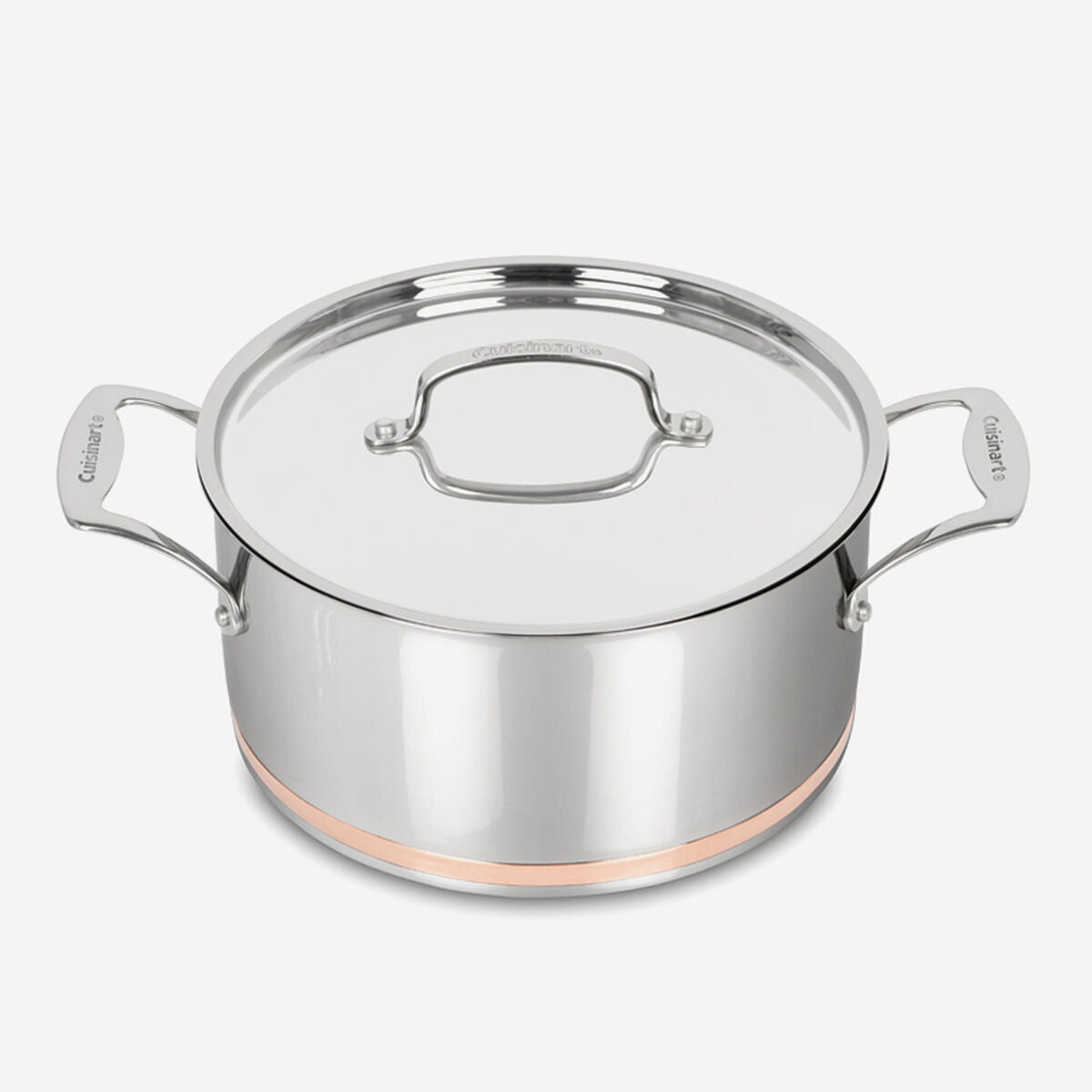 cuisinart 89fb44 24c five ply dutch oven with copper band 6 quart with stainless steel lid image 1