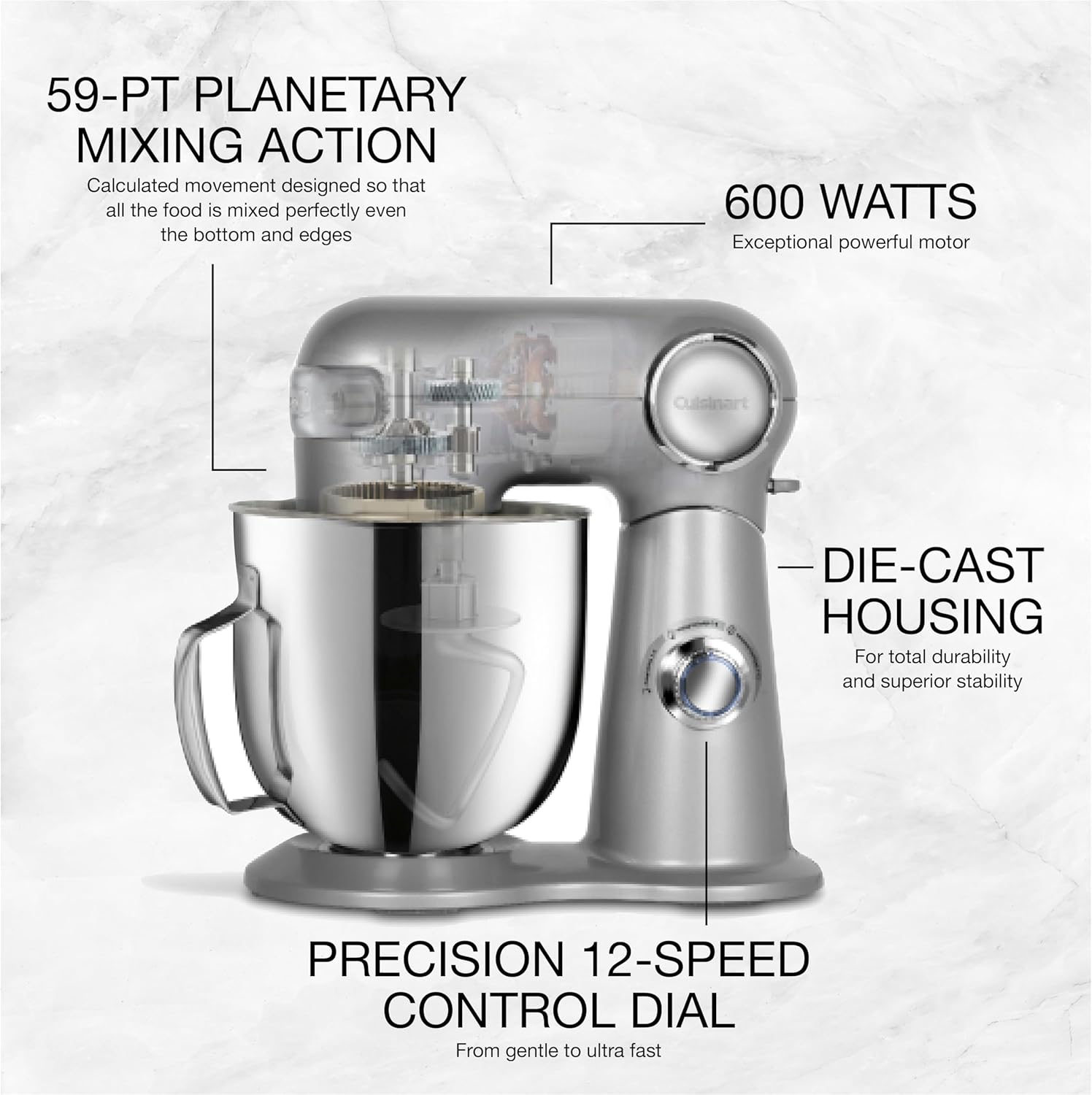 cuisinart stand mixer 6 5qt precision master™ silver sm 65bcc image 5