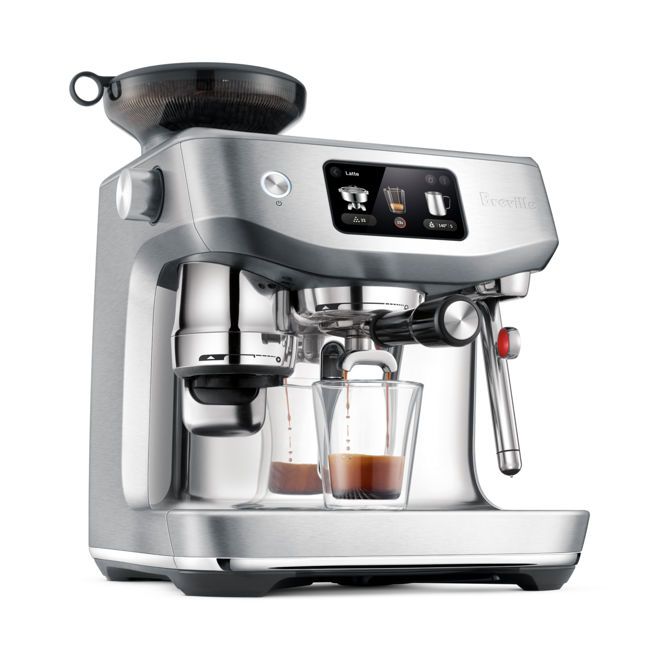 breville bes985bss the oracle® jet espresso maker touch screen thermojet® auto milq™ brushed stainless steel image 5