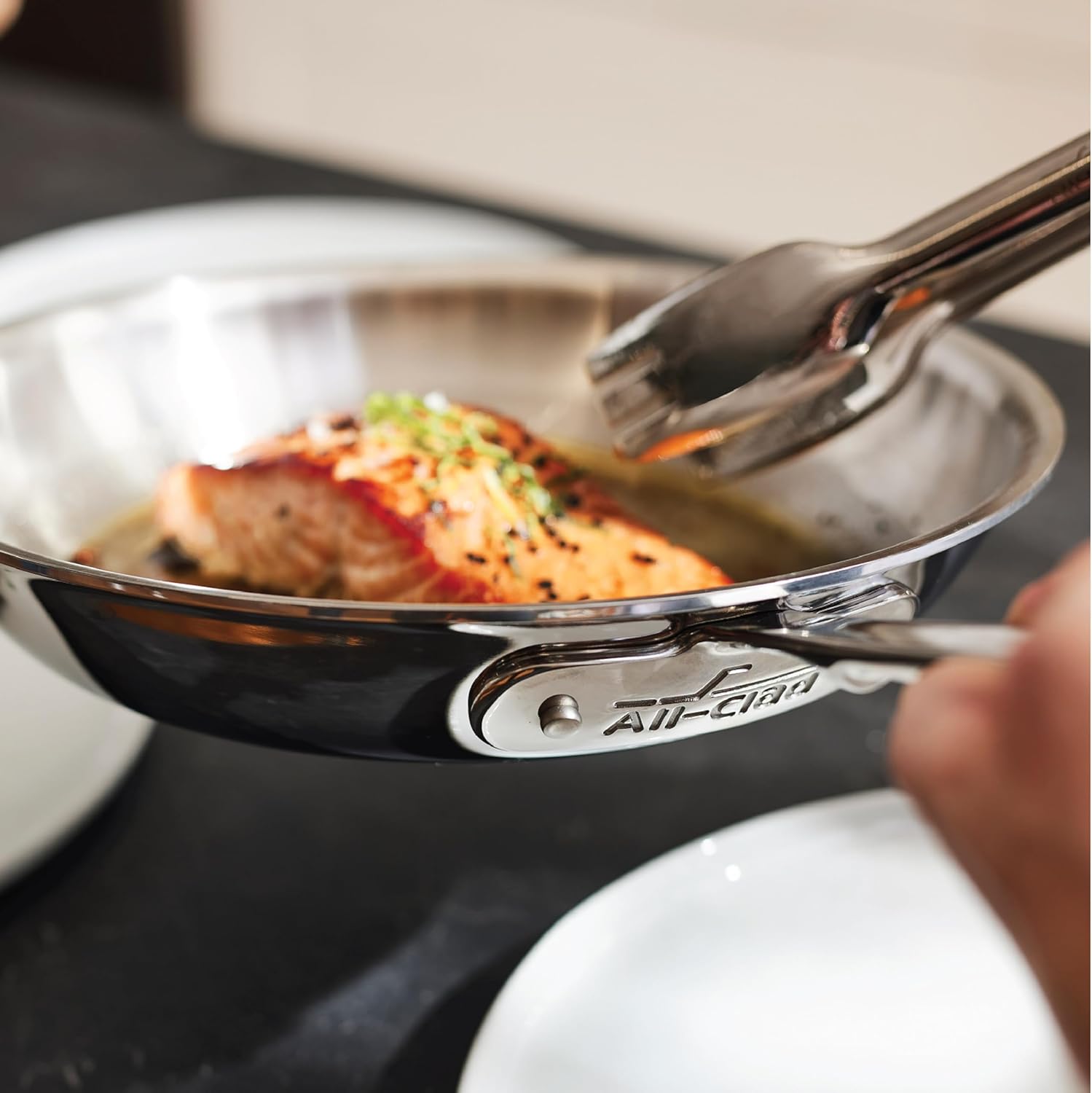 all clad d3 fry pan 10 polished s s induction compatible 4110 image 2