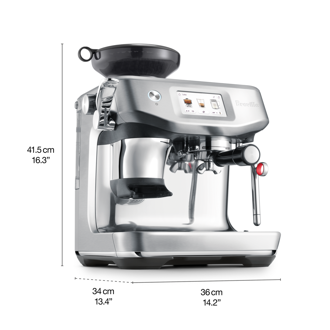 breville the barista touch impress espresso maker bes881bss 1750w touch screen brushed stainless steel image 8