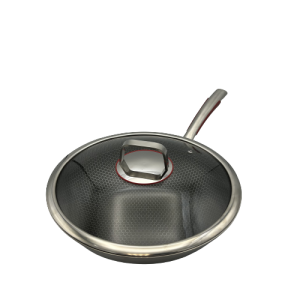 healthy bear sus hybrid wok 30cm with glass lid bc hw30g 1 image 1