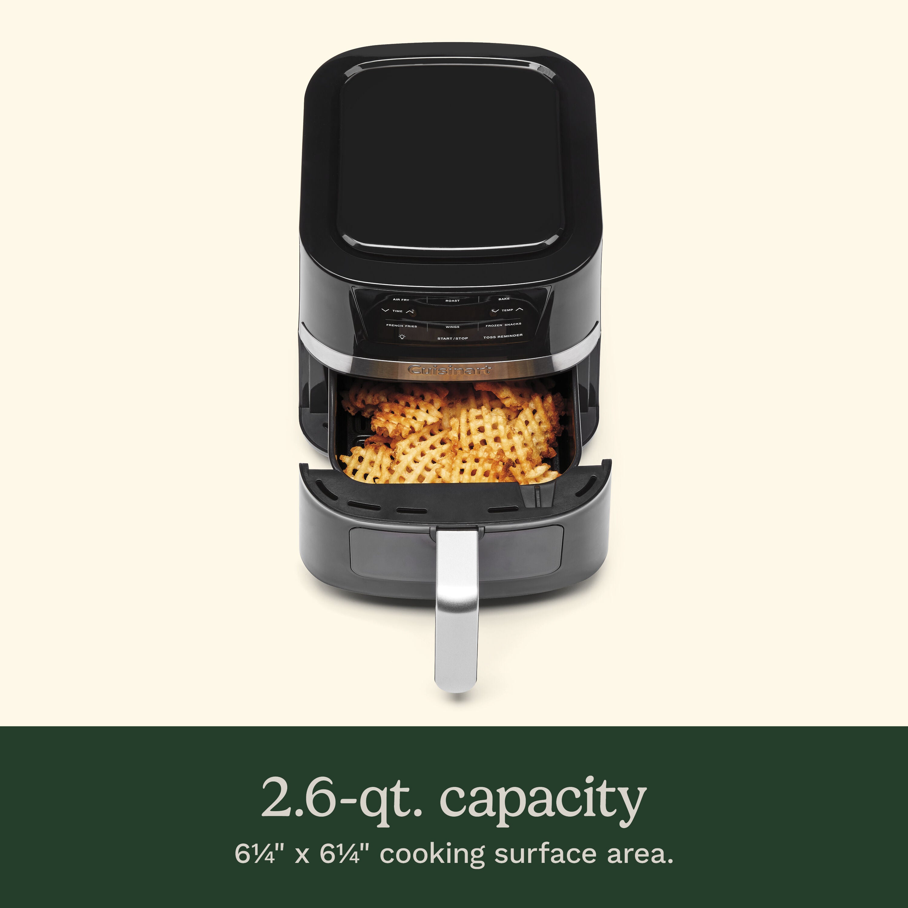 cuisinart basket air fryer air 80c 2 6 quart 1 5 l 1100w digital display with 3 air fry presets image 2