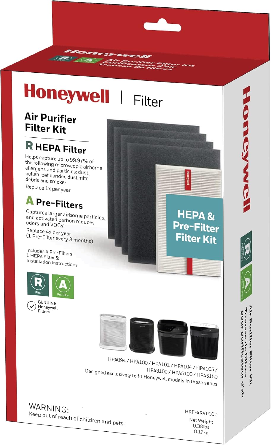 honeywell replement filter kit type a x 4 r x 1 hrfarvp100 image 2