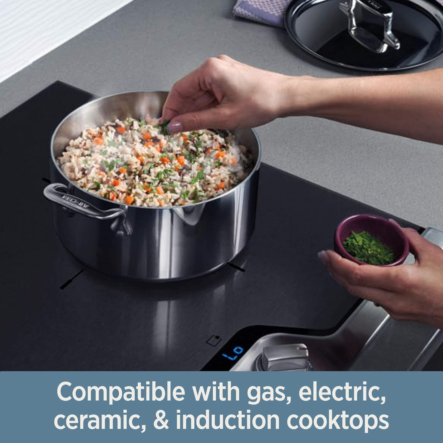 all clad d3 fry pan 10 polished s s induction compatible 4110 image 4