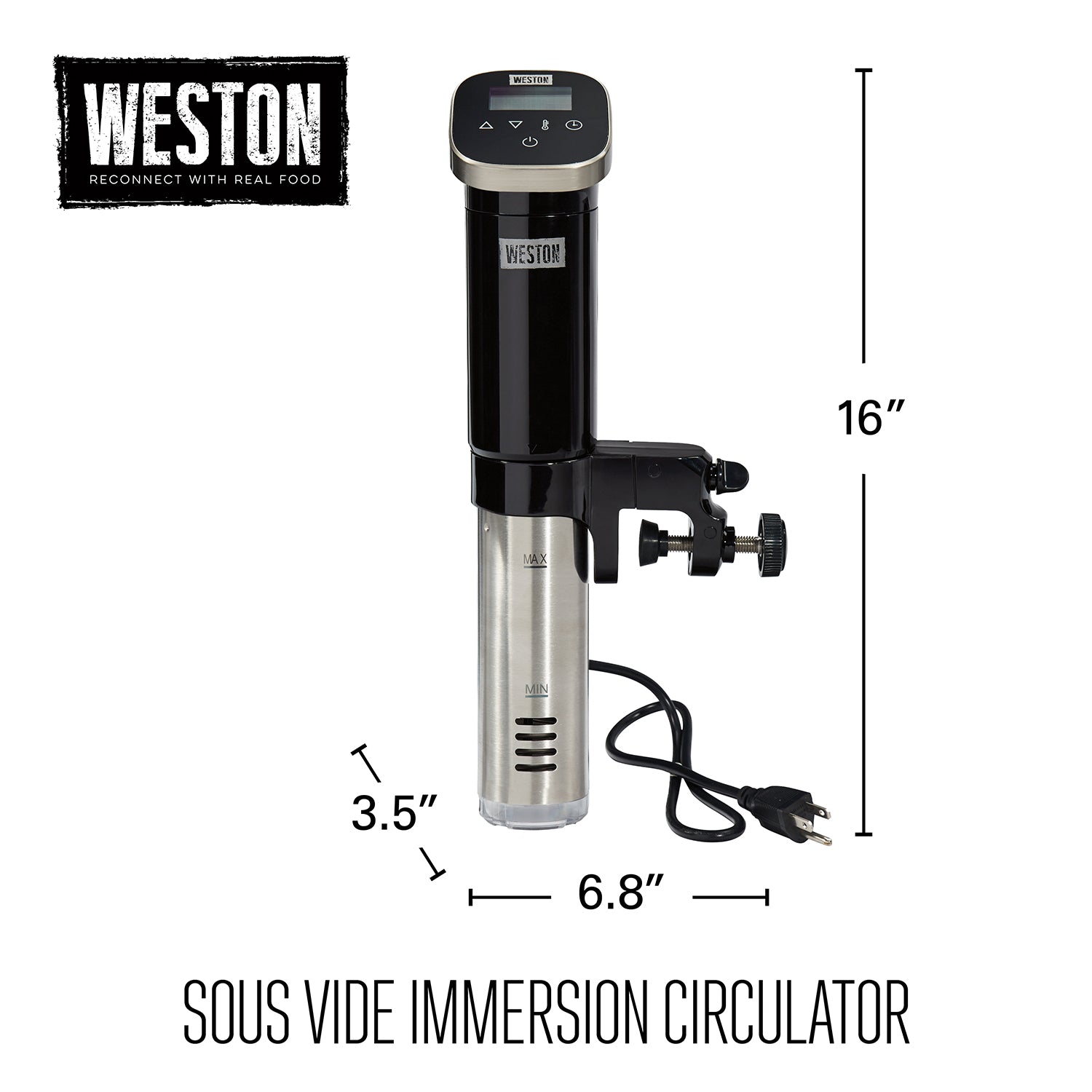 weston sous vide immersion circulator 800w with digital controls amp display black 36200 image 5