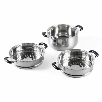 charms stainless steel steamer 3 layers 2 trays 30ck04 30cm image 3