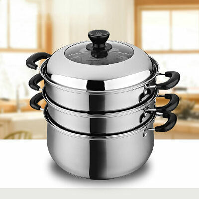 charms stainless steel steamer 3 layers 2 trays 30ck04 30cm image 1