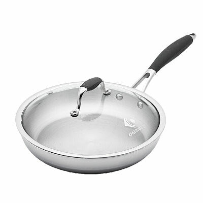 charms 3 ply stainless steel fry pan with glass lid zc04 26cm image 2