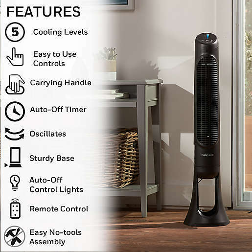 honeywell tower fan 40 5 speed quietset with timer remote control hyf260bcm1 image 7