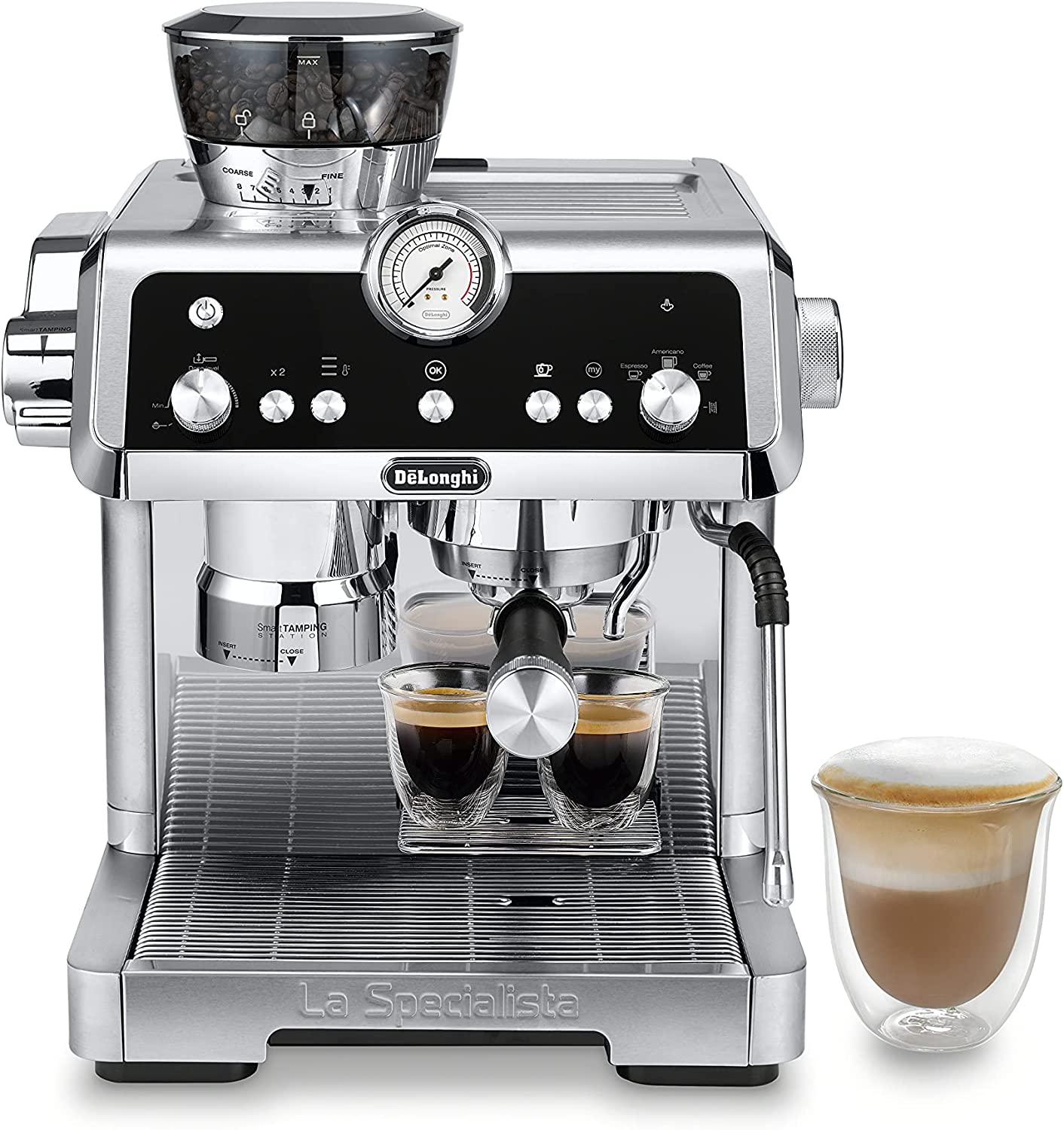 delonghi la specialista prestigio espresso machine 1450w with smart tamping station amp dual heating system s s ec9355m image 1