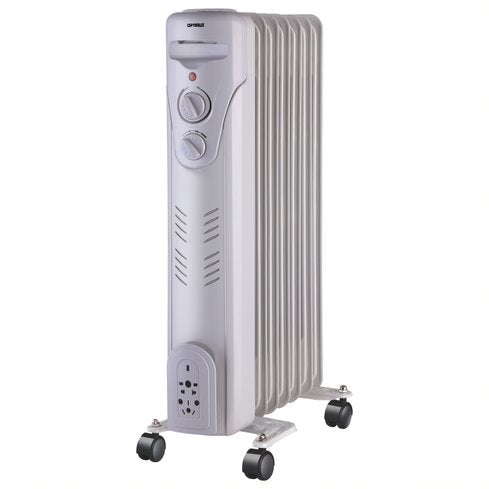 optimus oil filled heater 7 fins 3 heat settings h 6011 image 1