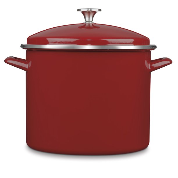 cuisinart enamel on steel stock pot 12 quart red eos126 28rnscp image 1