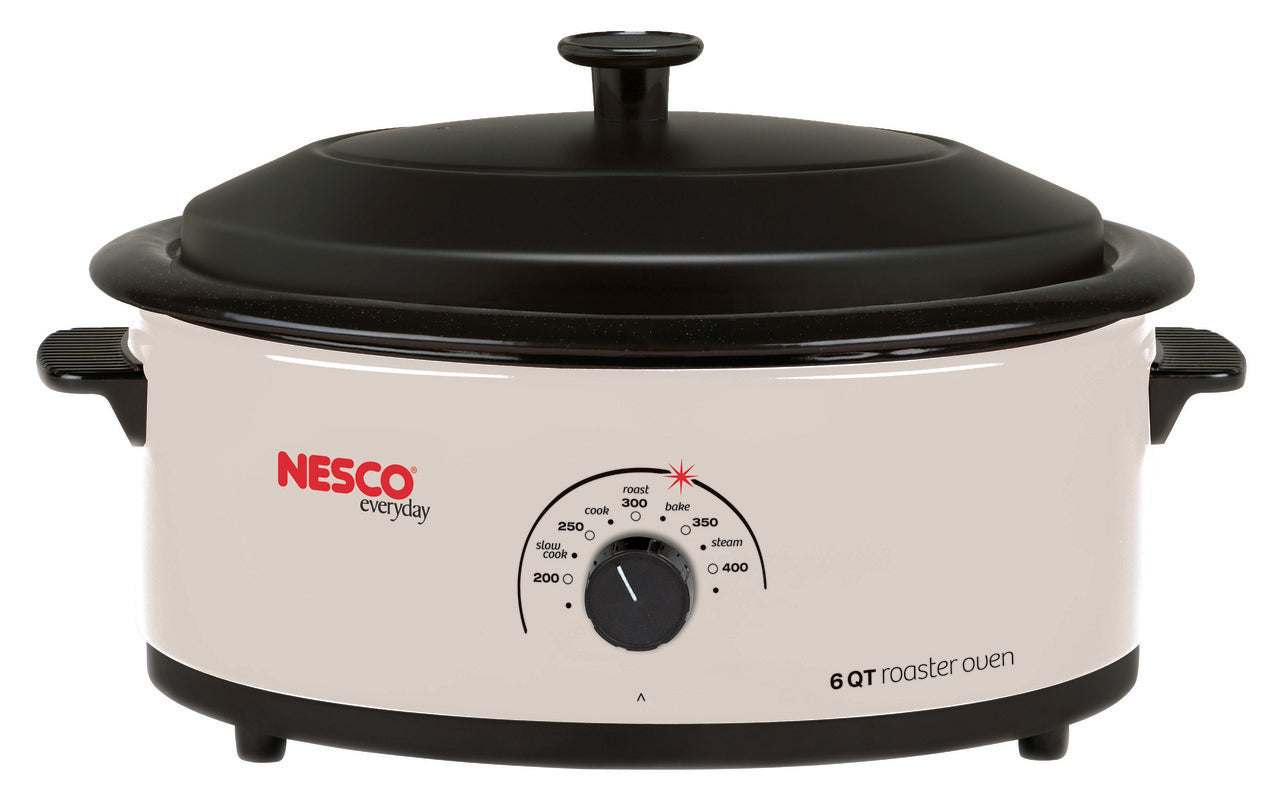 nesco roaster oven 4816 14 6 0 quart porcelain cookwell ivory image 1