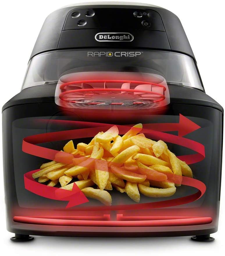 delonghi rapid crisp air fryer 5qt digital controls 360 deg view black fh2394bk image 4
