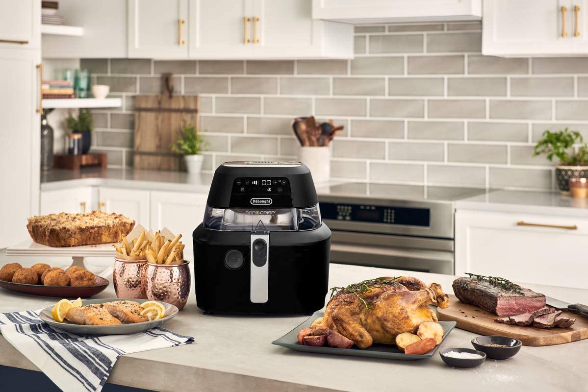 delonghi rapid crisp air fryer 5qt digital controls 360 deg view black fh2394bk image 6