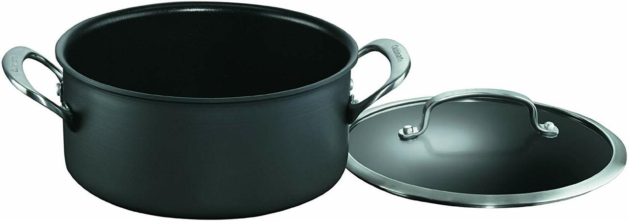 cuisinart sauce pan dsa44 22d 4 quart hard anodized with glass cover image 1