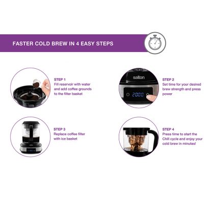 salton cold brew coffee maker 7 cup digital fc 1939 image 2