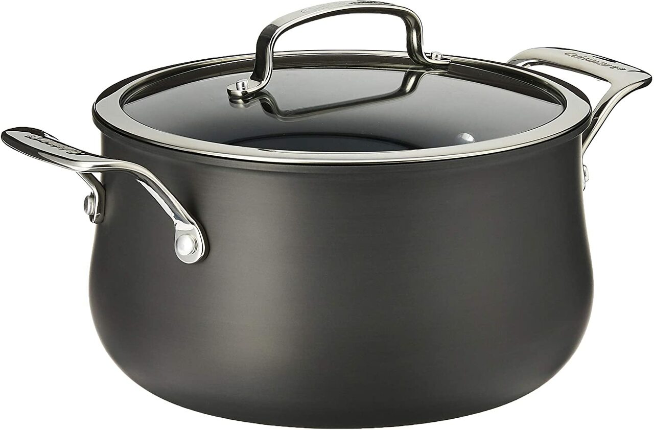cuisinart dutch oven 6445 22 5 quart hard anodized with glass cover image 1