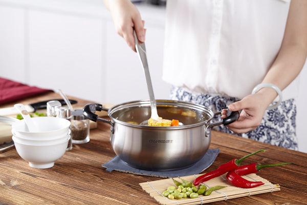 charms stainless steel casserole pot with glass lid 24jbc10 24cm image 5