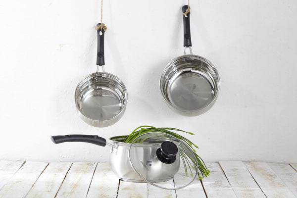 charms stainless steel sauce pan with glass lid 16jac10 16cm image 2