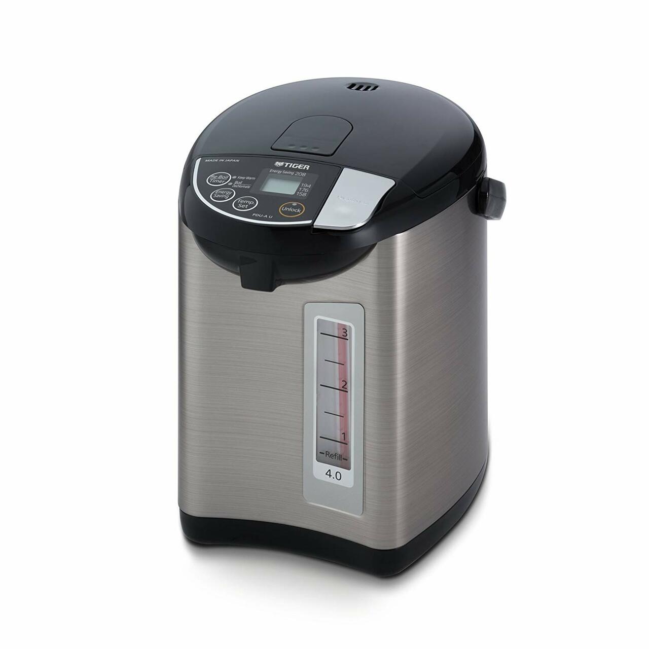 tiger electric water boiler and warmer pdua40u 4 0l stainless black image 1