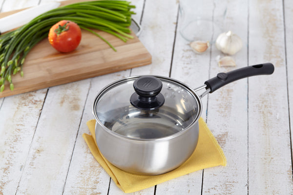 charms stainless steel sauce pan with glass lid 18jac10 18cm image 2
