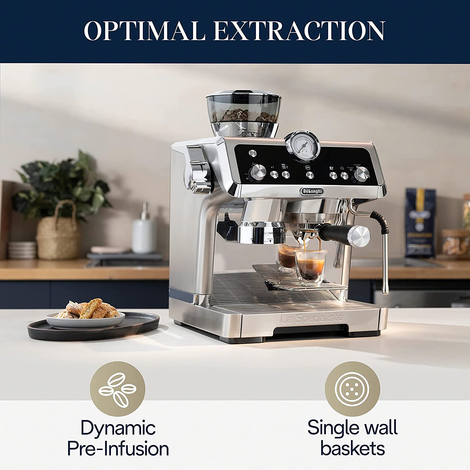 delonghi la specialista prestigio espresso machine 1450w with smart tamping station amp dual heating system s s ec9355m image 4