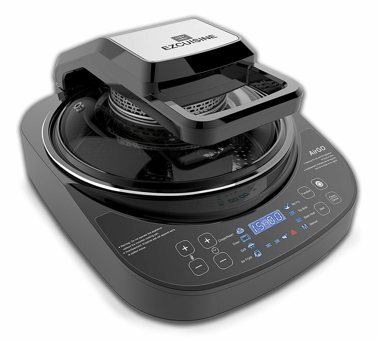airgo 5 in 1 cooking system ap360 crepe naan maker mini oven indoor grill air fryer robotic stir fryer image 1