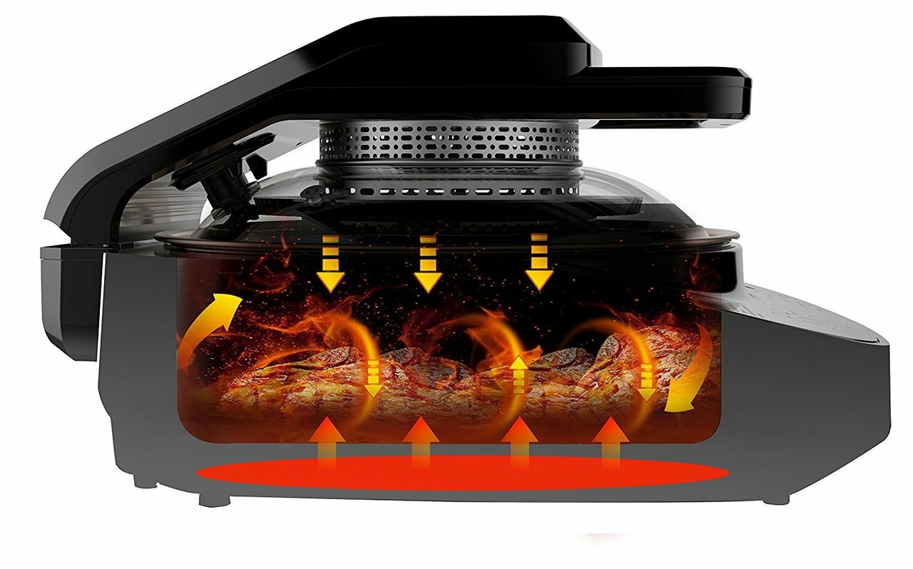airgo 5 in 1 cooking system ap360 crepe naan maker mini oven indoor grill air fryer robotic stir fryer image 6