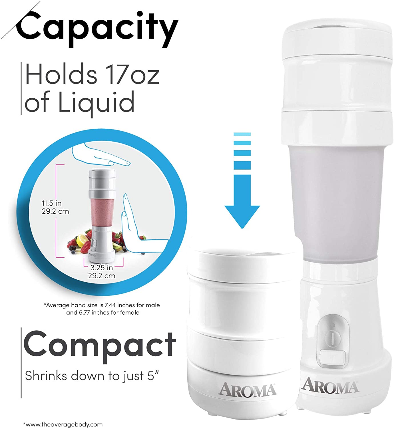 aroma travel blender 7oz rechargable usb powered amx 001 image 2