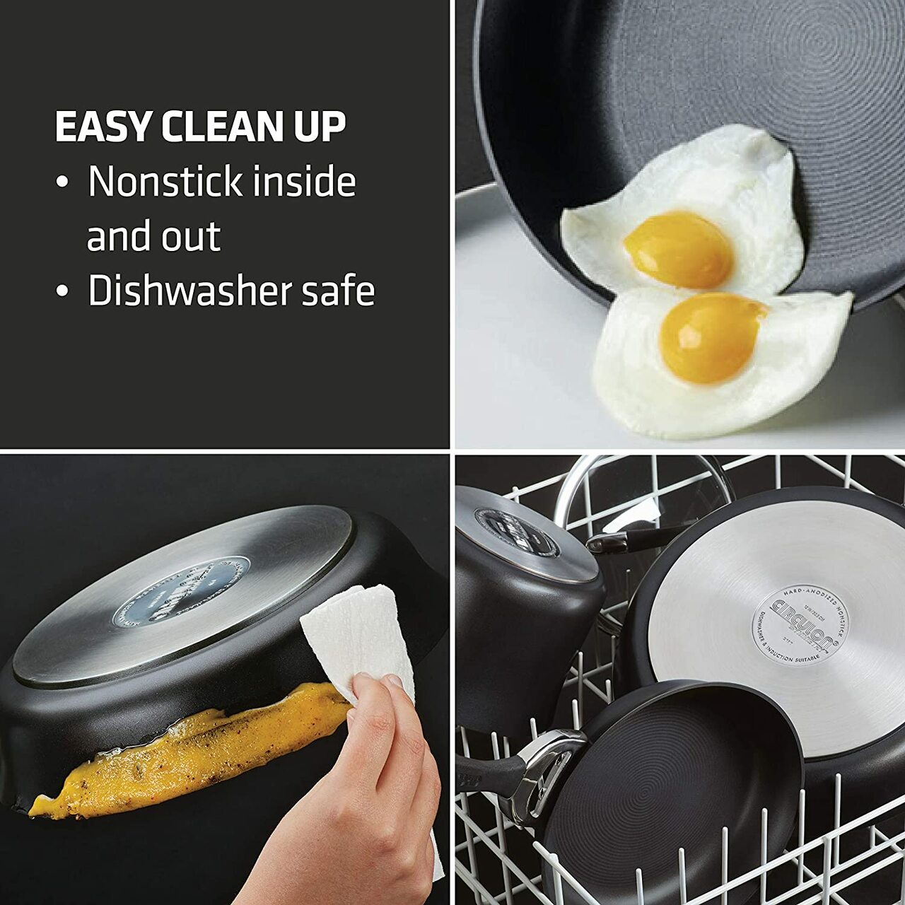 circulon symmetry hard anodized non stick cookware 11 piece set 87376 image 5
