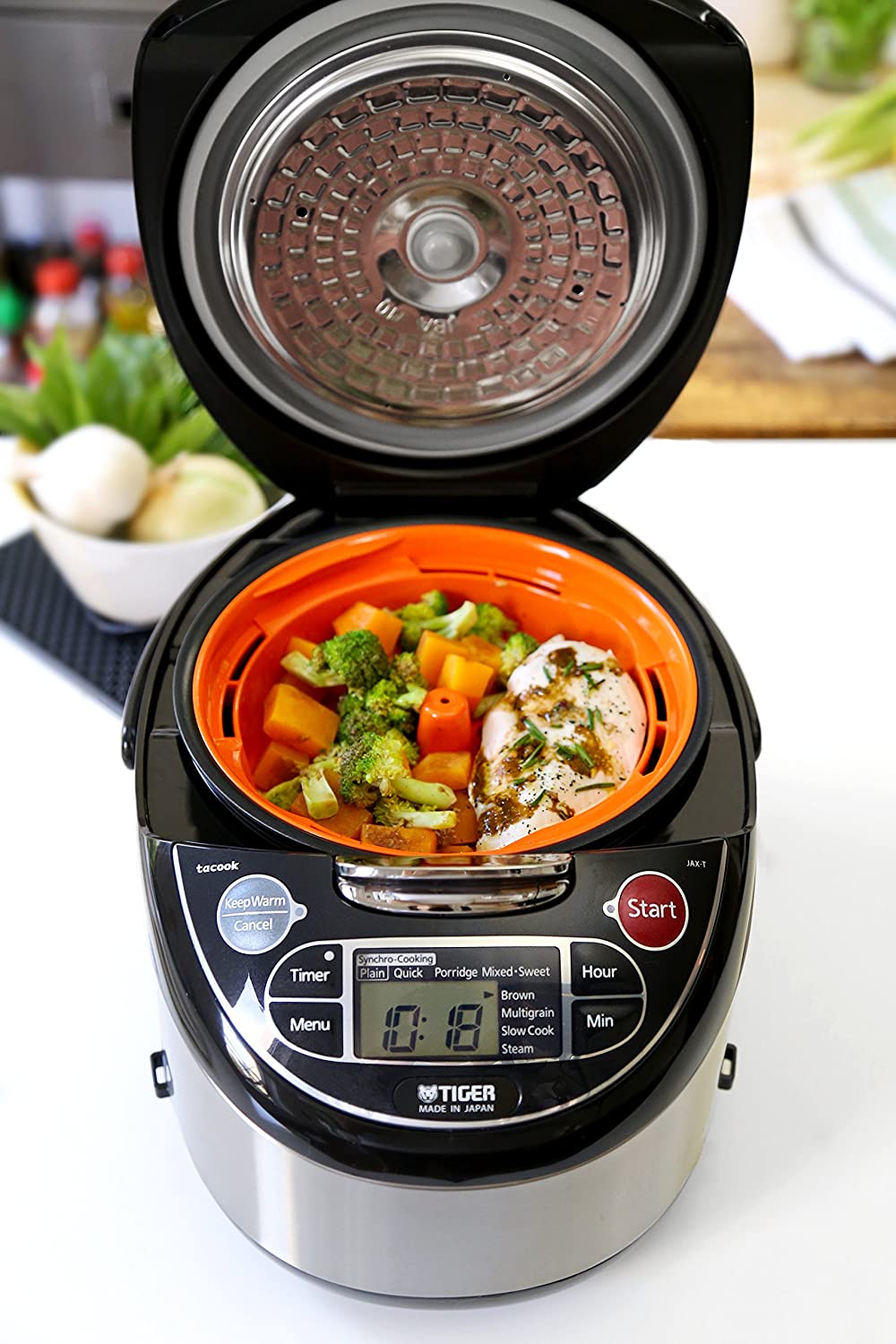 tiger rice cooker 10 cup multi function s s black jax t18u image 2