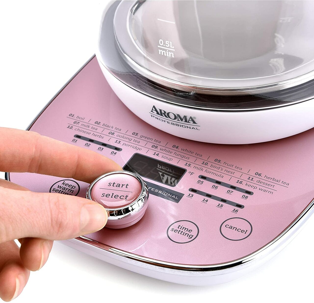 aroma professional nutri kettle 1 5l pink awk 701 image 4