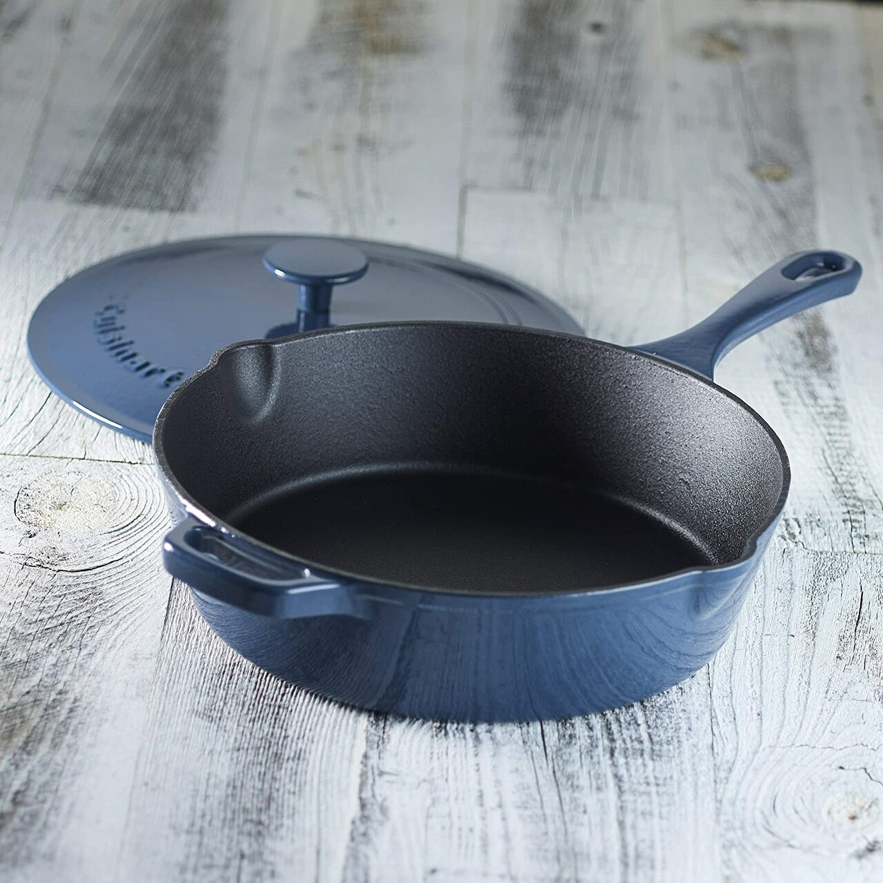 cuisinart enamel cast iron ci45 30bg 12 chicken fryer blue image 3